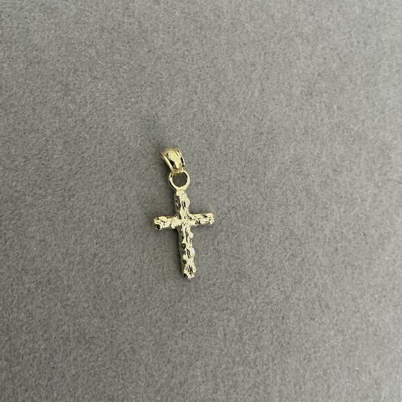 Solid 10k Gold Nugget Cross Pendant ~ NEW~ LAST ONE - Picture 2 of 12